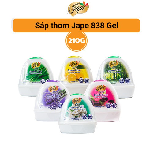 Sáp Thơm Khử Mùi Jape 838 Thơm Lâu Mùi Nhẹ Nhàng 210g - Hương Hoa Cỏ, Green Forrest, Lavender, Chanh Vàng, Dứa, Lime