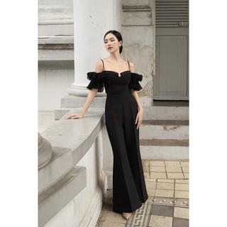 Chloe top & coco trouser - áo phối tay bồng và quần dài ống rộng