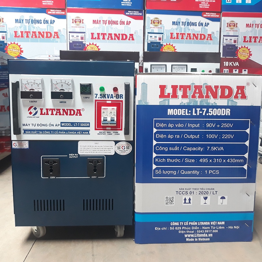 Ổn Áp Litanda 7,5KVA - DR 1 Pha Đời Mới 2021