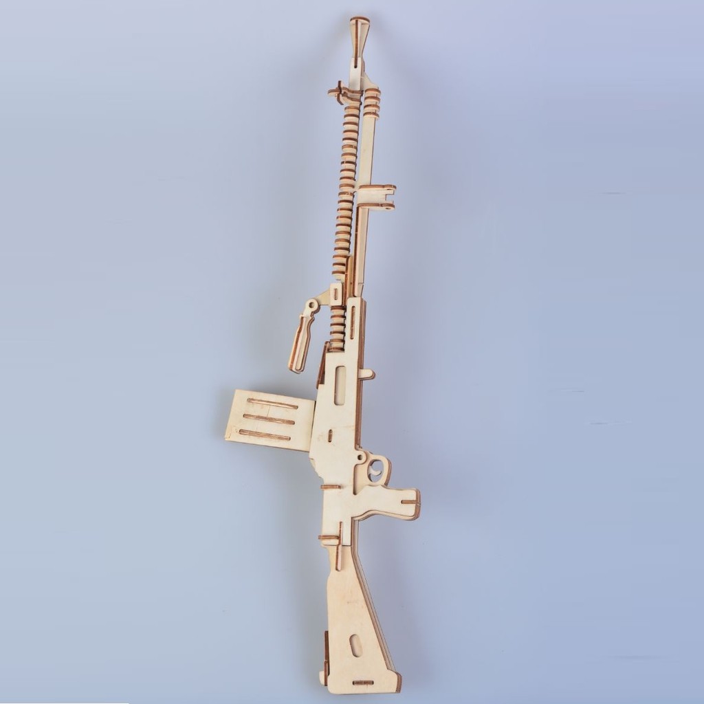 Đồ chơi gỗ lắp ráp 3D Birkeetoys Light machine gun