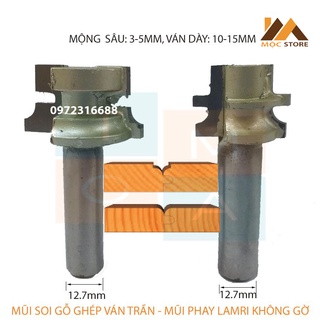 Bộ mũi soi gỗ ghép ván trần - mũi phay ghép gỗ lamri - phụ kiện dụng cụ ngành mộc
