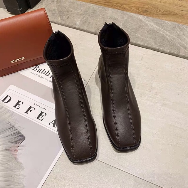 Bốt Nữ Cổ Thấp,Boots Da Mềm Kéo Khóa Sau Kiểu Dáng Hàn Quốc GB04 | BigBuy360 - bigbuy360.vn