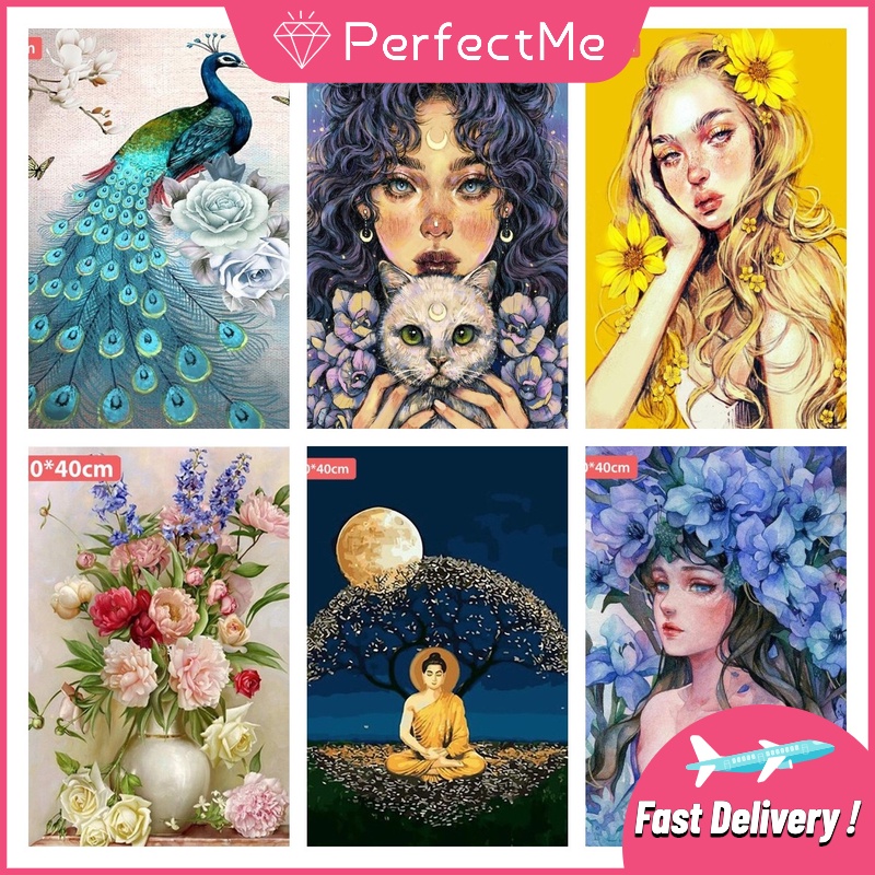 Bộ tranh đính đá 5D tự làm hình nữ thần tượng trưng cho nhóm nhạc BTS