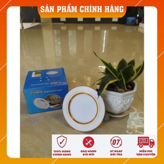 Đèn âm LED trần, Đèn âm trần đế đúc 7w, 3 chế độ sáng , đèn downlight phi 90 viền vàng/bạc