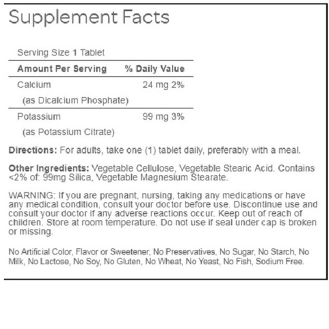 Viên uống bổ sung Kali Puritan's Pride Potassium Citrate 100 viên