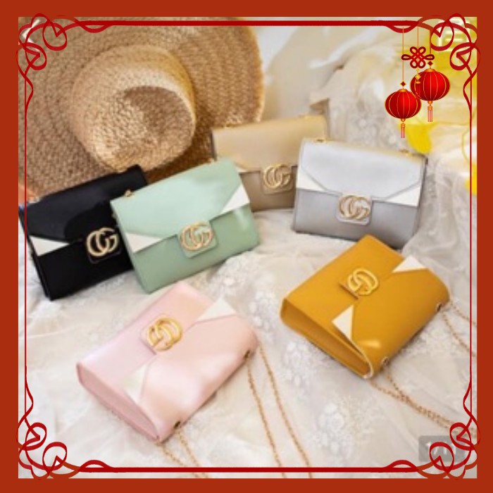 [XẢ] Túi đeo chéo mix viền xinh xắn
