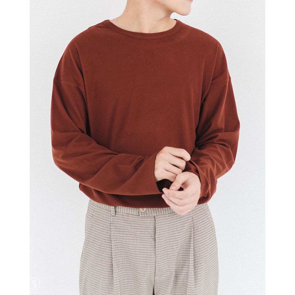 Áo Thun Nam Dài Tay SSSTUTTER vải nhung 3 màu Parted Long Tee