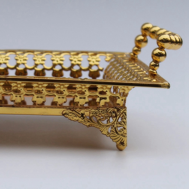 Khay Đựng Bánh Trái Cây Màu Vàng Sang Trọng Phong Cách Châu Âu