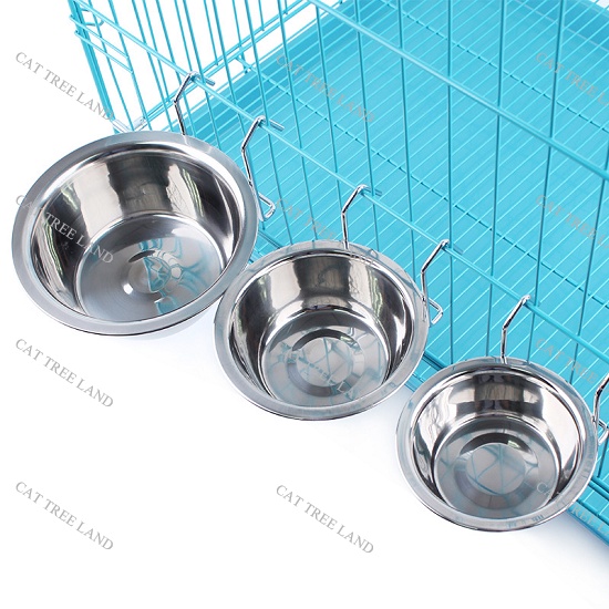 BÁT ĂN CHÓ MÈO BẰNG INOX, TREO LỒNG GẮN CHUỒNG CỐ ĐỊNH CHỐNG LẬT