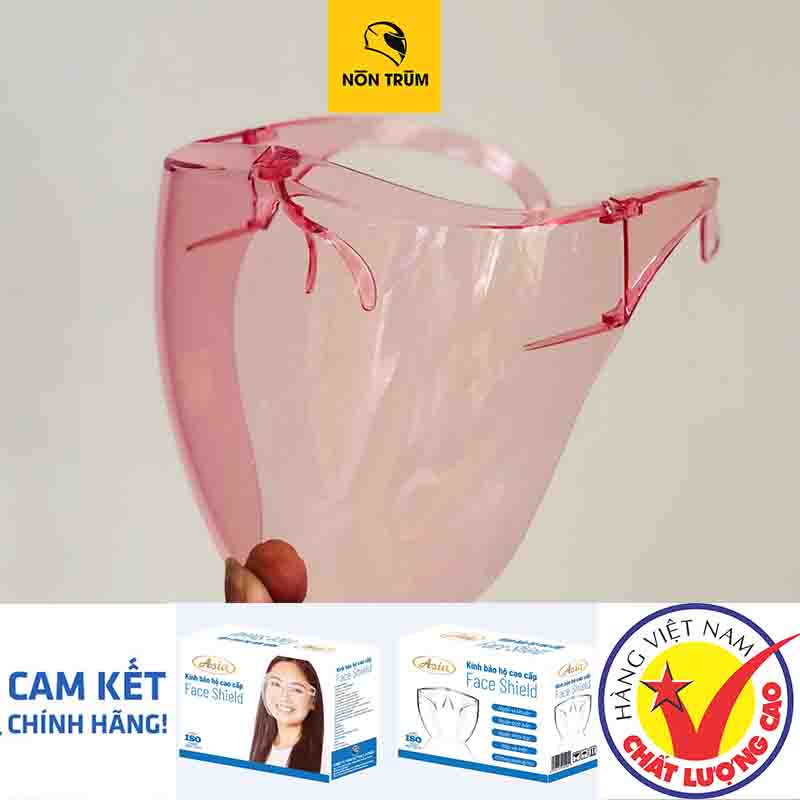 Kính bảo hộ face shield Royal chống giọt bắn màu hồng