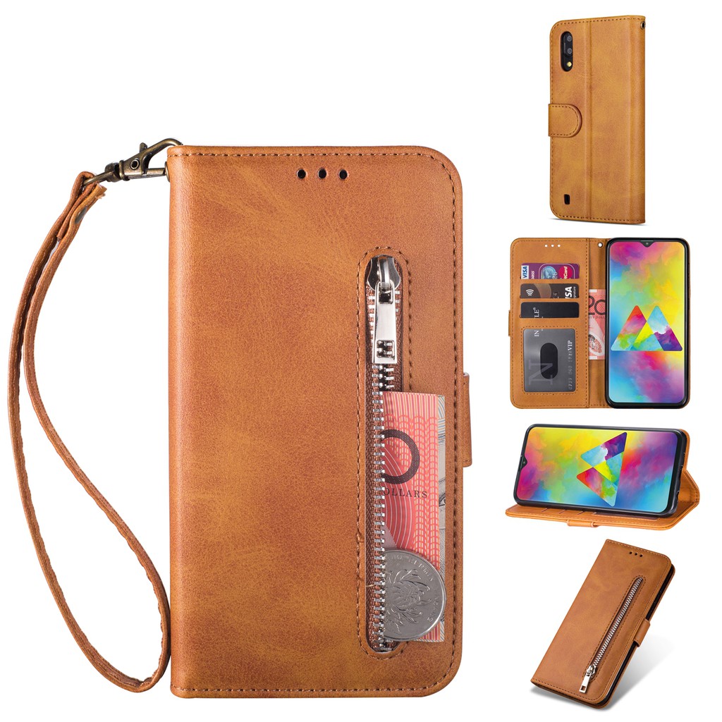 For Samsung Galaxy A70 A10 A50 A20 A30 Zipper Magnetic Fashion Leather Card Slot Flip Wallet Case Stand Cover | BigBuy360 - bigbuy360.vn