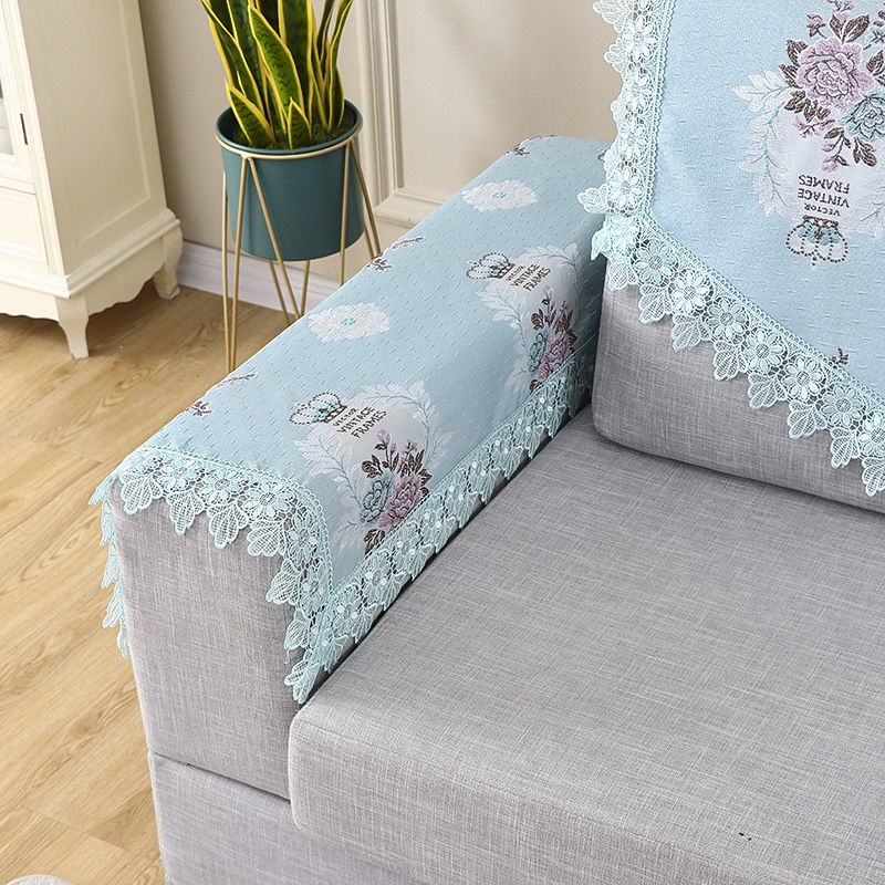 Vỏ bọc ghế sofa phối ren chống bụi tiện dụng