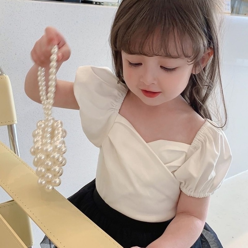 Áo Thun Tay Ngắn Thiết Kế Mỏng Thời Trang Mùa Hè Theo Phong Cách Hàn Quốc Cho Bé Gái