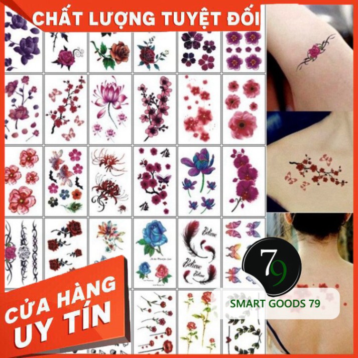 [ Chính Hãng ] [Freeship hàng cao cấp] Bô Hình xăm mini nhỏ đẹp dán chân tay lưng tạm thời cho nam nữ xinh cute tattoo n