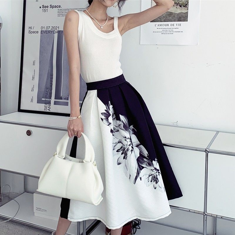 Chân Váy Xòe Lưng Cao Màu Sắc Thời Trang Cho Nữ