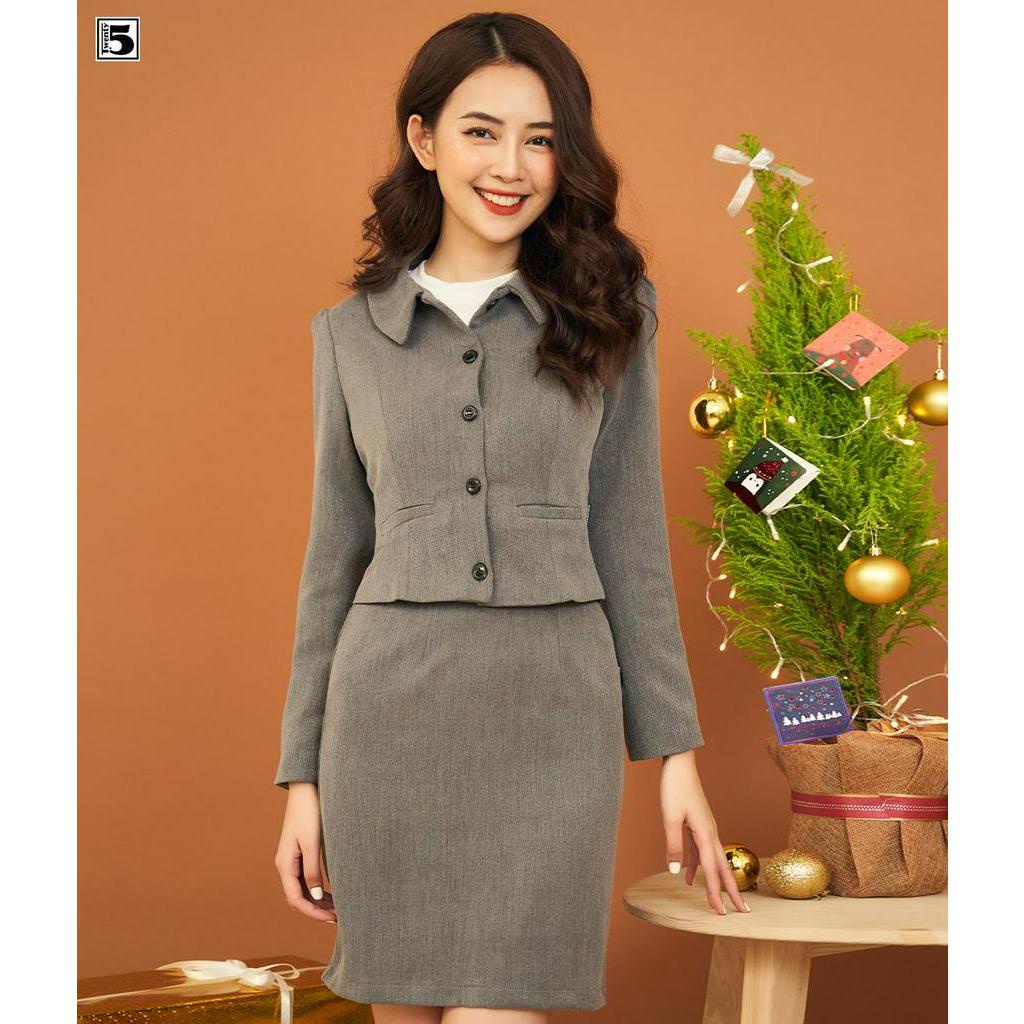 Áo vest cổ sen túi giả thân trước Twentyfive NV20