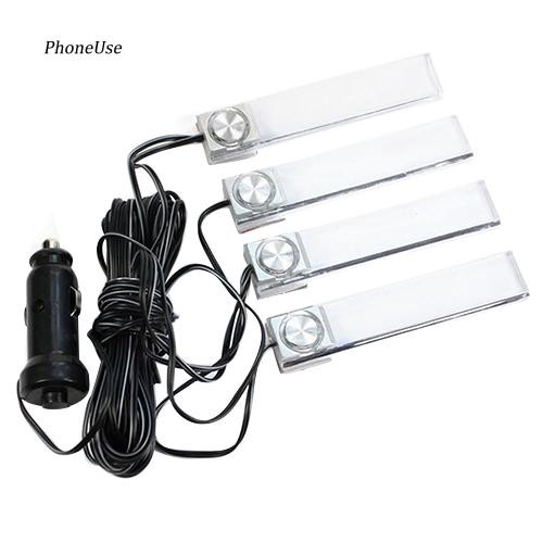 Đèn led Xanh Dương 4 Trong 1 12v Dùng Để Trang Trí Nội Thất Xe Ô Tô