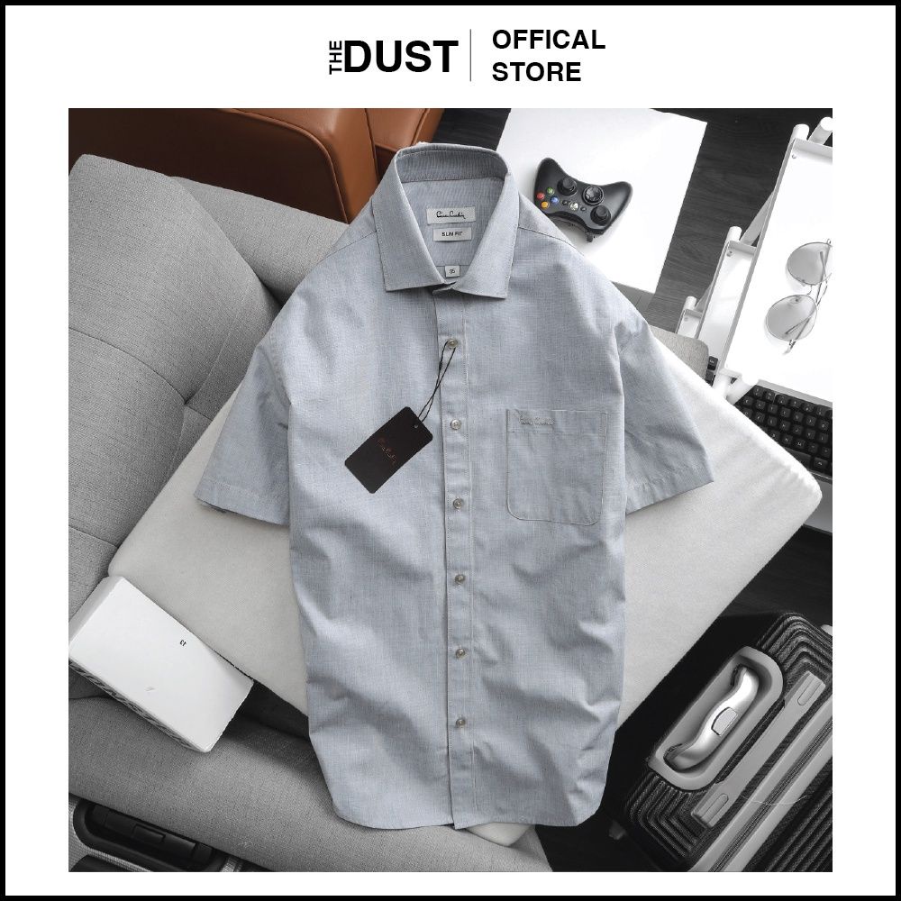 Áo sơ mi nam ngắn tay Piere Cadin NT - form slim fit chất vải cotton lụa cao cấp chống nhăn