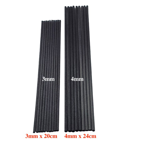 Que sợi tổng hợp khuếch tán tinh dầu màu đen đường kính 3mm x 20cm, 4mm x 23cm, 3mm x 24cm