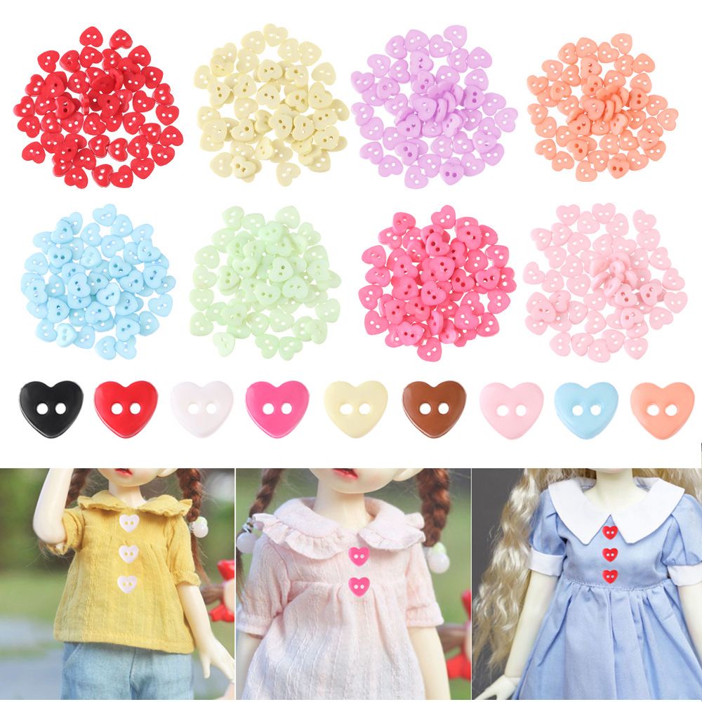 Set 50 Nút Nhiều Màu Sắc 6mm Dùng Để Trang Trí Búp Bê / Quần Áo