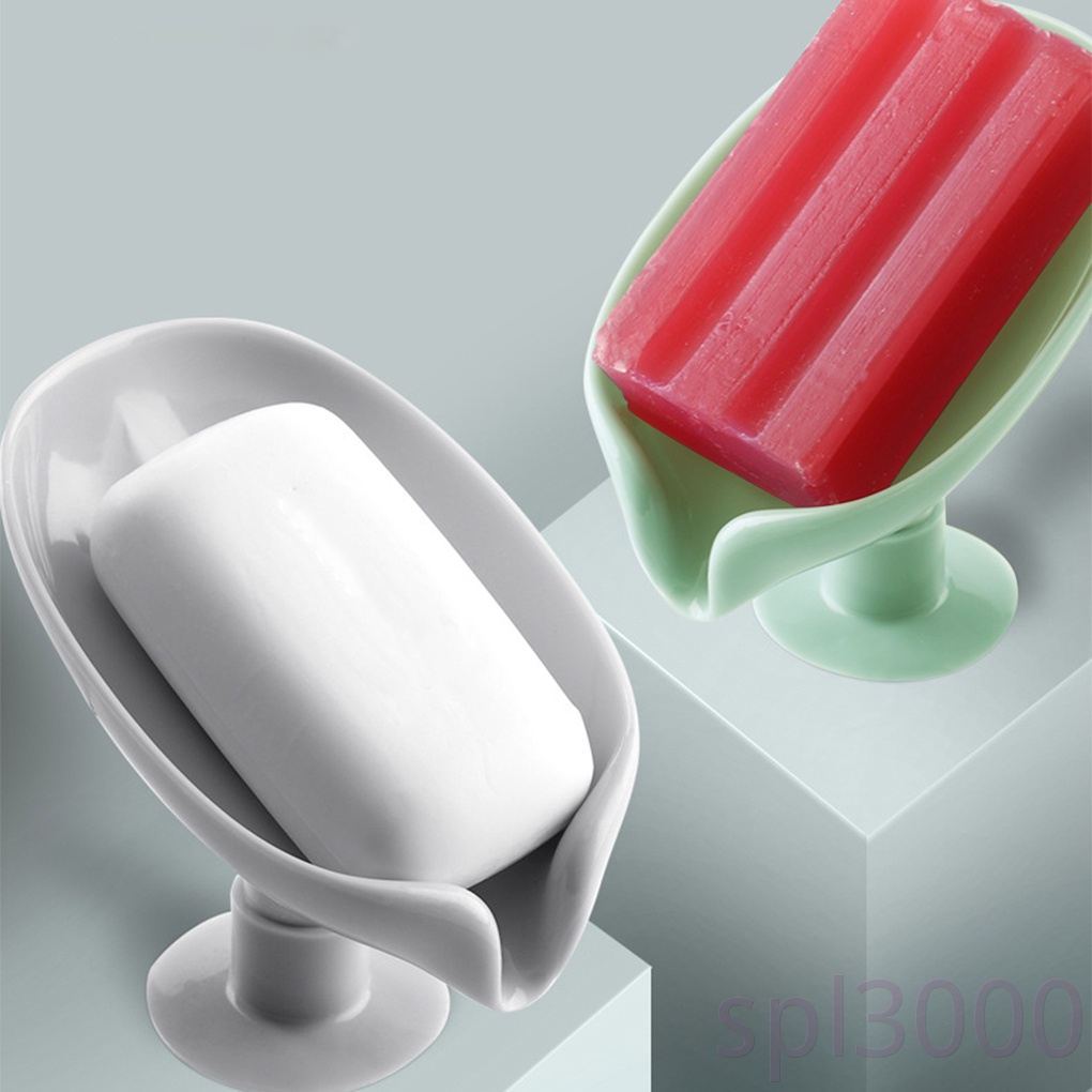 Giá đỡ mút rửa chén hình chiếc lá bằng nhựa tiện lợi cho nhà bếp/ phòng tắm