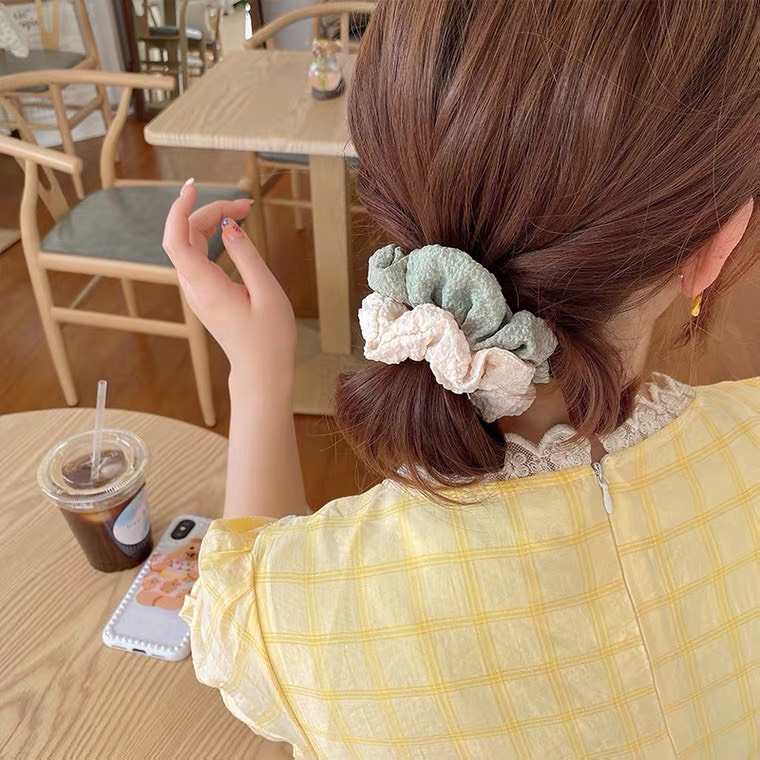 Buộc tóc scrunchies mẫu trơn nhiều màu sắc Vian