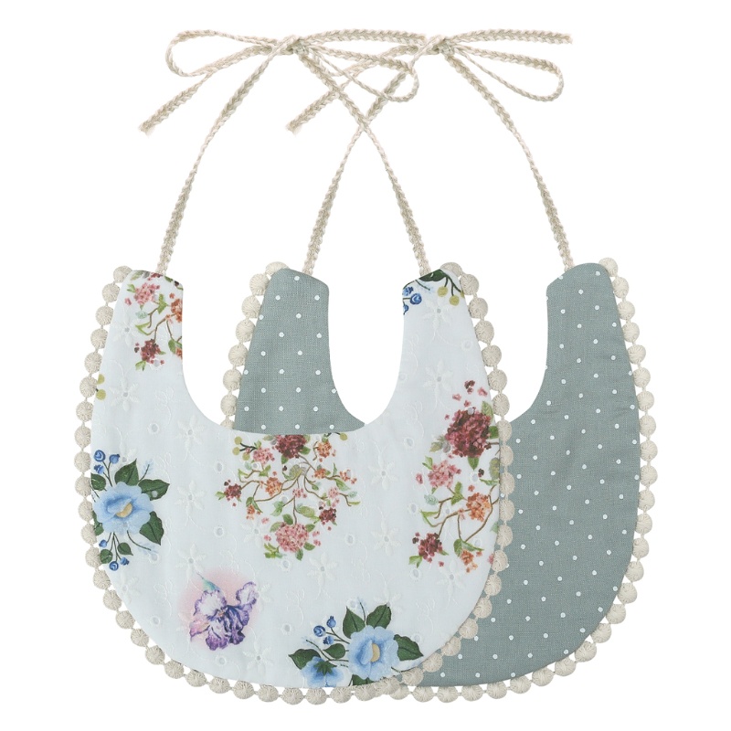 Yếm Ăn Sát Nách In Họa Tiết Hoa Chống Bẩn Cho Bé Sơ Sinh