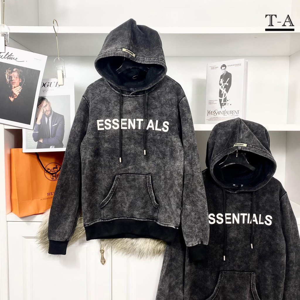 Áo nỉ hoodie essen nam nữ - Áo nỉ dài tay có mũ in chữ vải nỉ loang mốc hot 2021 - áo hoodie mặc đôi | BigBuy360 - bigbuy360.vn