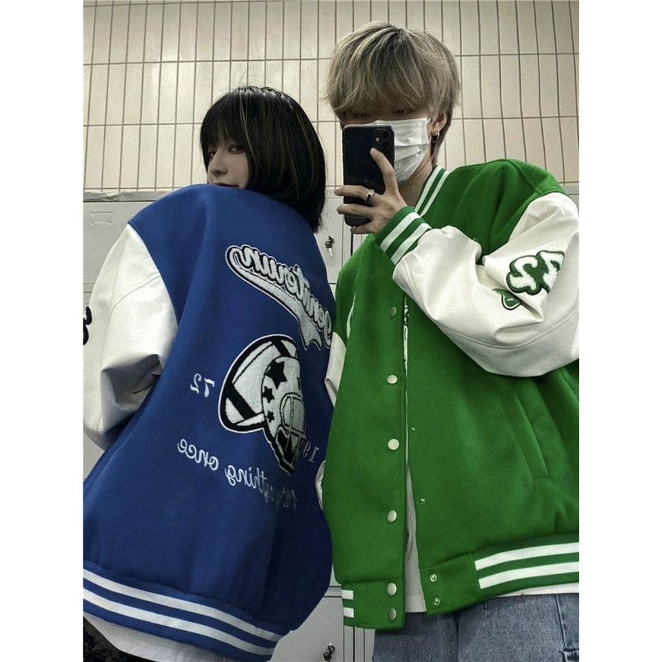 Áo Khoác DE Dáng Rộng Bomber Nam Nữ Unisex Dày Dặn Bo Tay Bồng Chất Nỉ Dày Đẹp