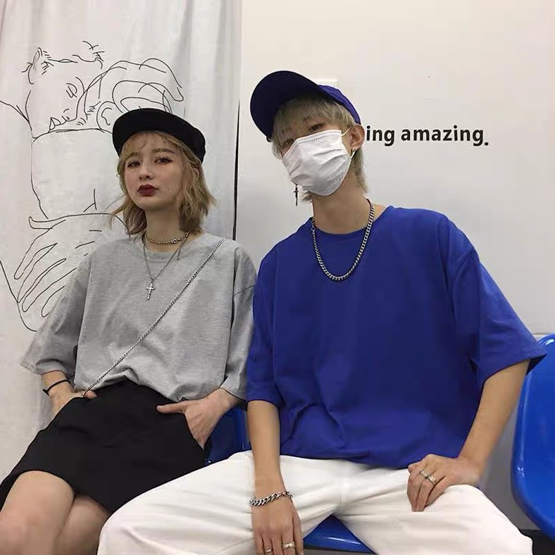 Áo phông trơn Unisex tay lỡ form rộng basic tee,áo thun trơn nam nữ oversize ulzzang ANHStore A0