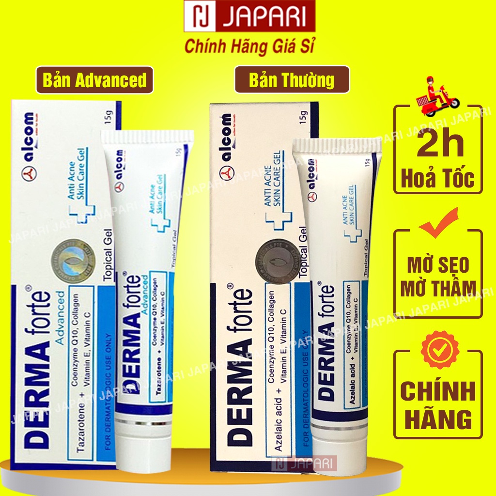 Derma Forte Giảm Mụn CHÍNH HÃNG Kem Chấm Mụn Giảm Vết Thâm - Gel Ngừa Mụn Trứng Cá, Đầu Đen,  - Mỹ Phẩm Giá Sỉ JAPARI