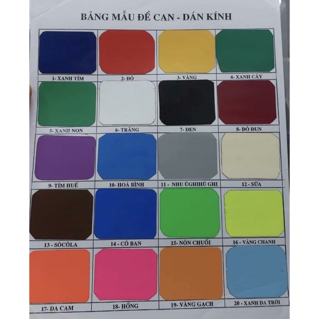 Giấy Decal Màu Trơn Bóng Dán Kính, Dán Xe Khổ 60cm Sẵn Keo Đẹp Giá Rẻ Giá 1M dài