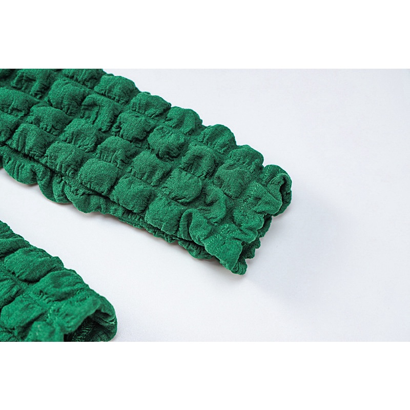 Đầm Cổ Cao Tay Dài Phồng Cột Dây Thời Trang Mùa Thu Cá Tính Cho Nữ