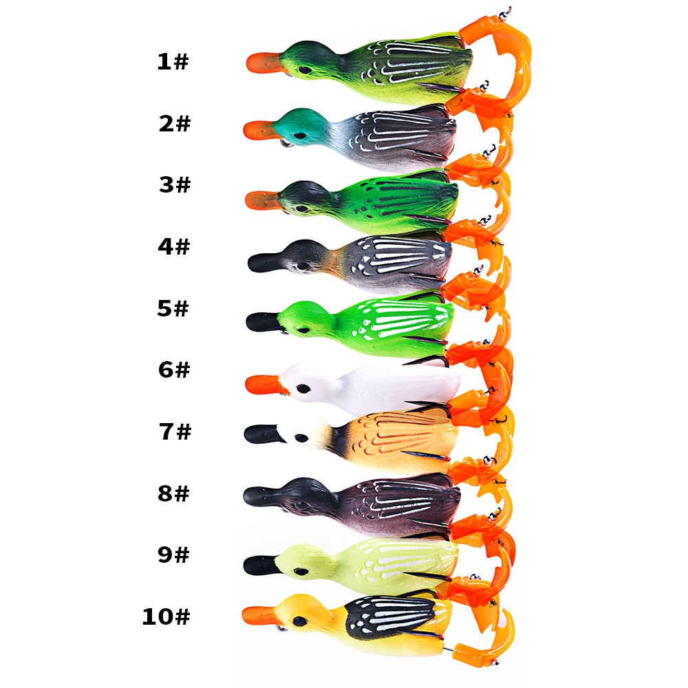 Mồi câu cá giả hình con vịt 3d mềm 5g 8.5cm 12g