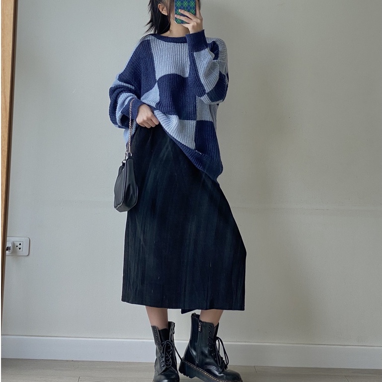 chân váy midi nhung tăm SK114 LOLLIE STUDIO