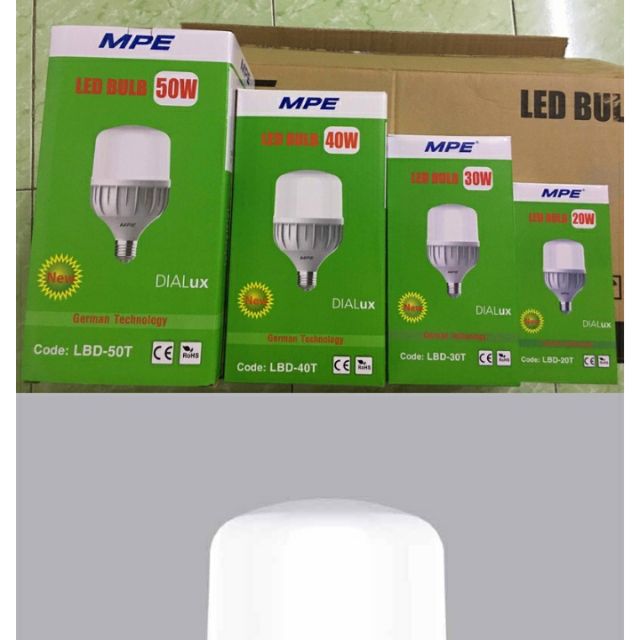 đèn led mpe 40w bulb trụ