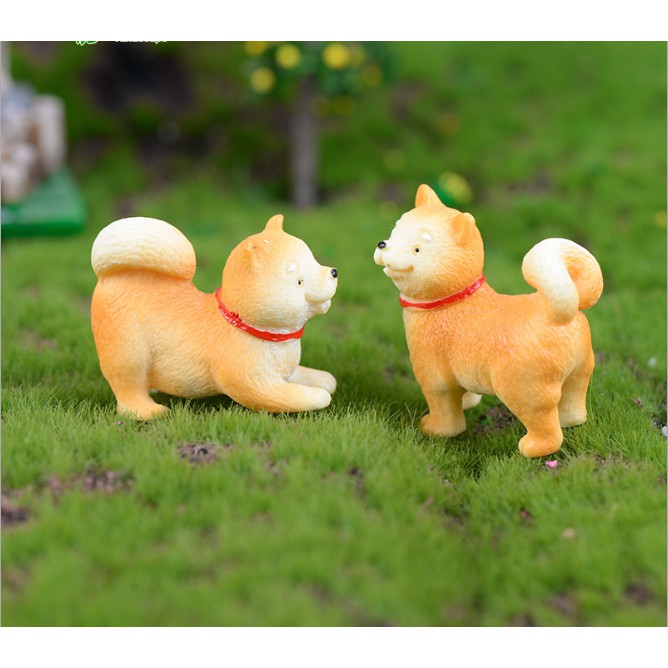 Mô hình chó dòng Akita Shiba Inu Nhật Bản nghịch ngợm dễ thương thích hợp trang trí tiểu cảnh, nhà búp bê, móc khóa, DIY