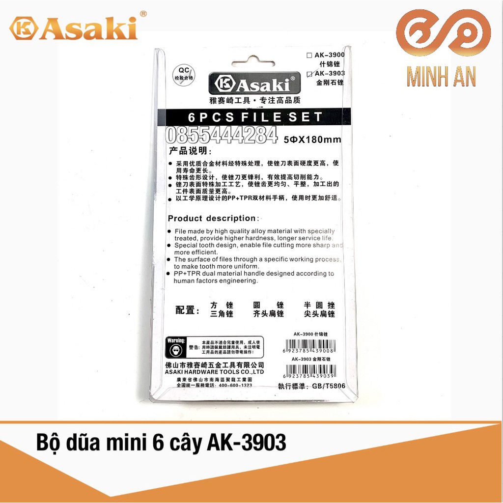 Bộ giũa kim cương ASAKI AK-3903