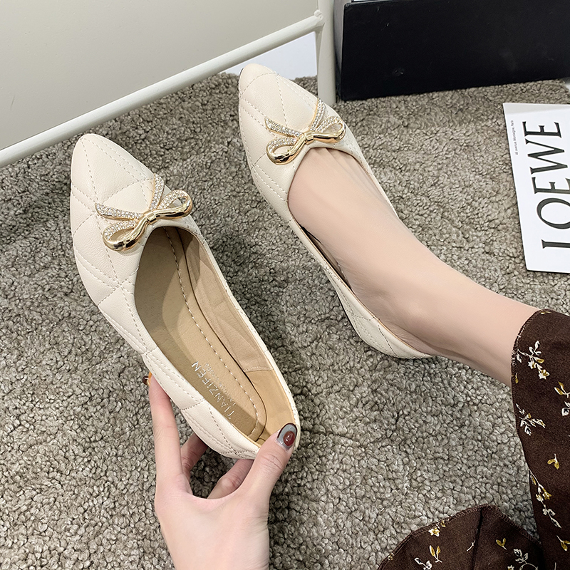 Giày Lười YOZOH Đế Bằng Màu Be Kích Cỡ 35-40 Dành Cho Nữ
