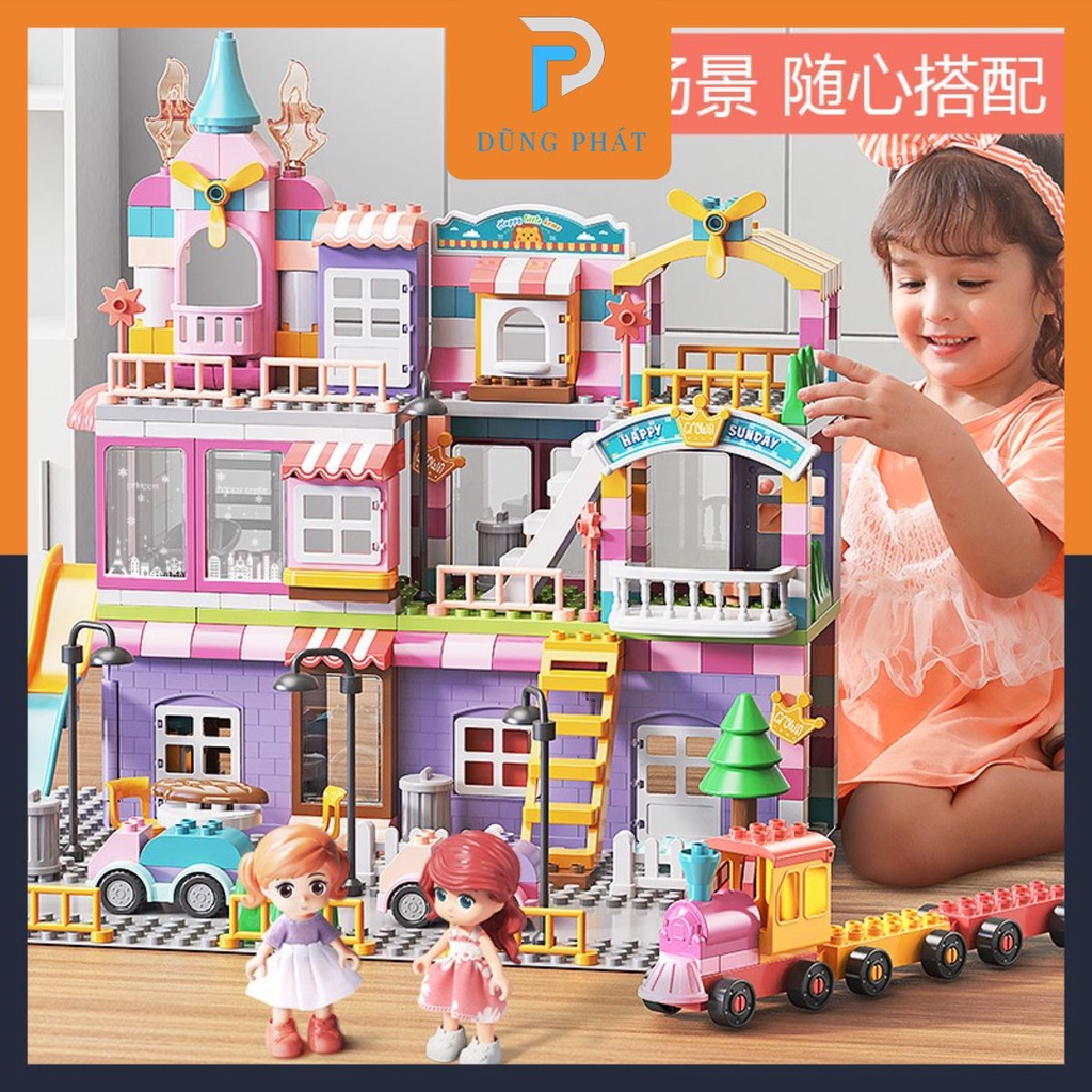 Đồ Chơi Lắp Ráp Kiểu Lego Biệt Thự Gia đình 400 chi tiết