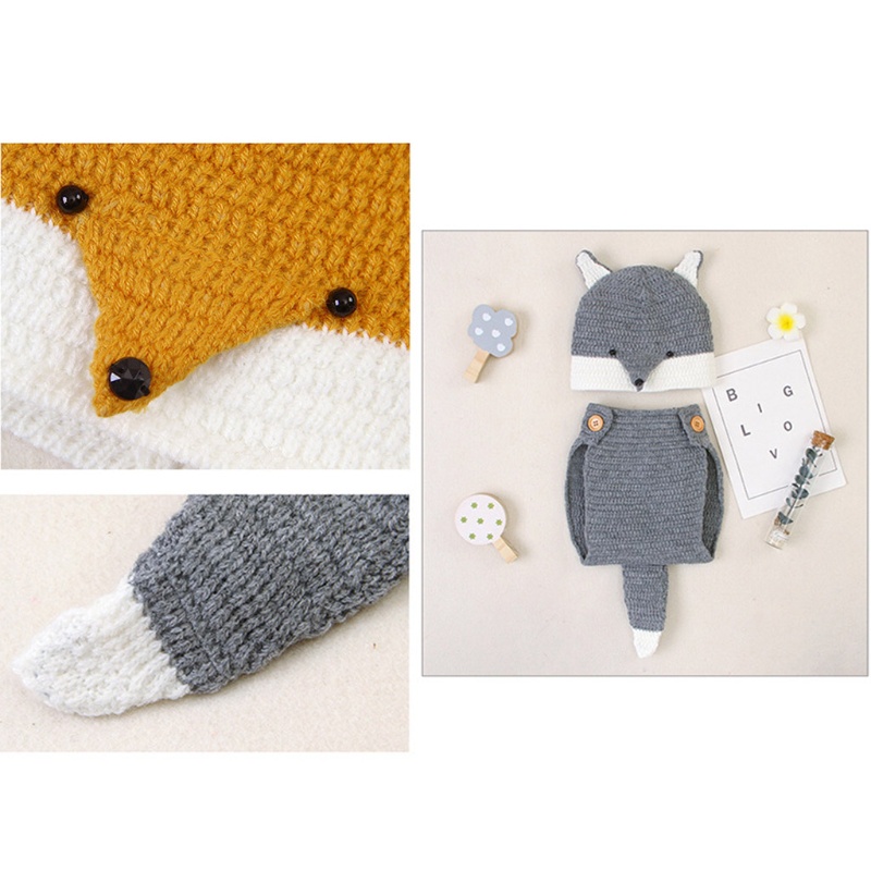 Bộ Quần Áo Đan Len Mềm Mại Hình Động Vật Dễ Thương Dùng Làm Phụ Kiện Chụp Ảnh Cho Bé Sơ Sinh