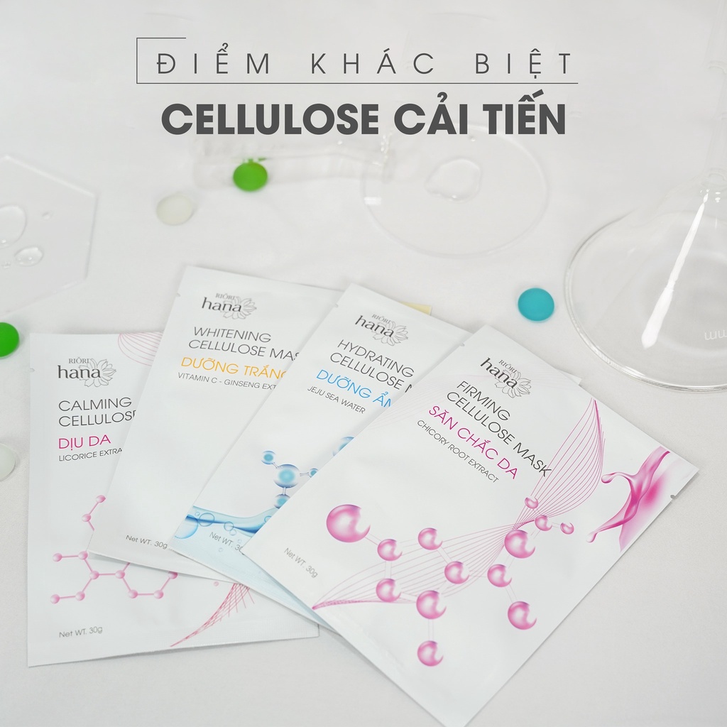 Mặt Nạ Sinh Học Cellulose Mask RIORI Hộp 5 miếng – Mặt nạ cao cấp Dưỡng Trắng, Săn Chắc, Dịu Da, Dưỡng Ẩm