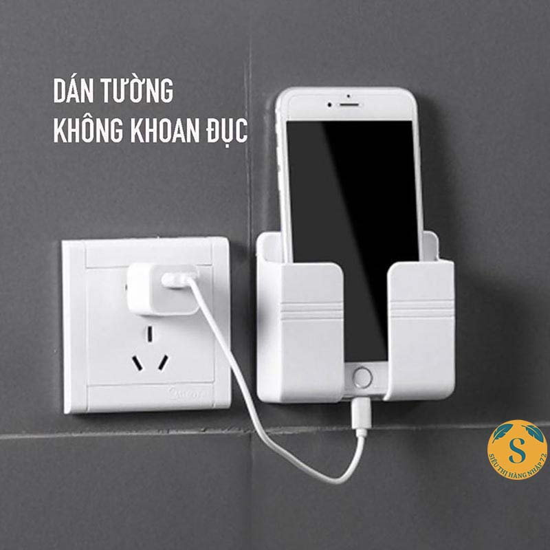 Kệ Dán Tường Để Điều Khiển, Sạc Điện Thoại Thiết Kế Treo Giữ Dây Tiện Dụng [KỆ ĐIỆN THOẠI]