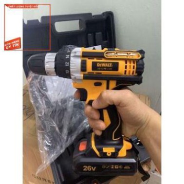 Máy khoan cầm tay dewalt 26v có búa 3 chắc năng lõi đồng , tặng kèm 24 phụ kiện, ,máy bắn vít