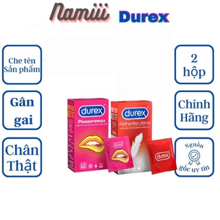 Bộ 2 hộp Bao cao su Durex Pleasuremax 12 Bao và Durex Fetherlite Ultima 12 Nami_Shop