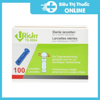 Kim chích máu Uright (Dùng cho máy đo tiểu đường), 100 kim/hộp