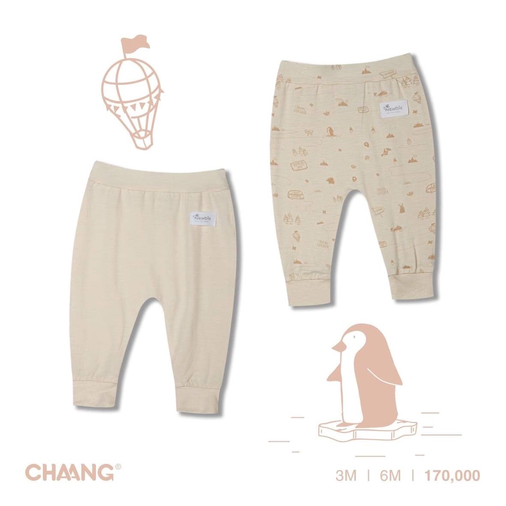 Chaang sét quần dài cotton jungle cho bé trai bé gái sơ sinh