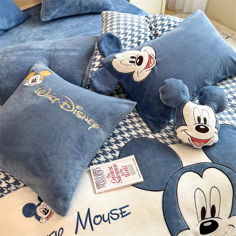 Bộ chăn ga gối nỉ nhung DISNEY siêu đẹp, Chất nỉ siêu mềm mịn mướt, dùng 4 mùa sẵn hàng