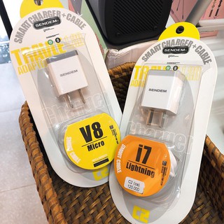 COMBO CỦ SẠC - DÂY SẠC SENDEM V8/I7
