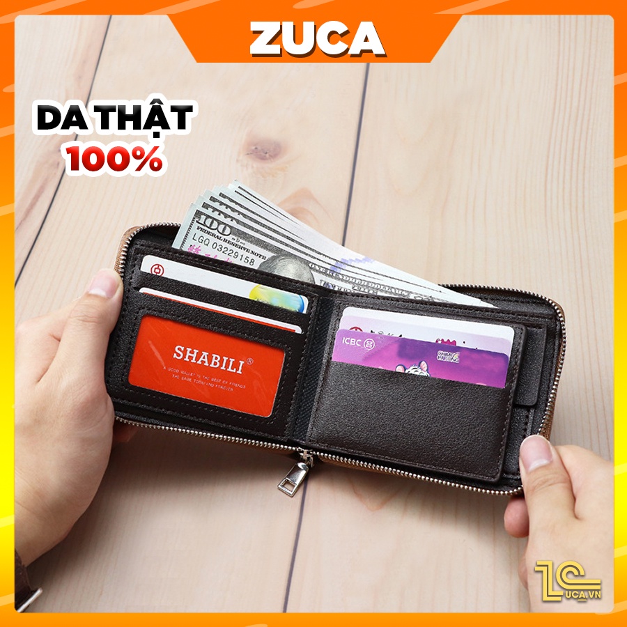 Ví da nam dáng ngang da thật 100% Chính Hãng  ZUCA Sang trọng DN02